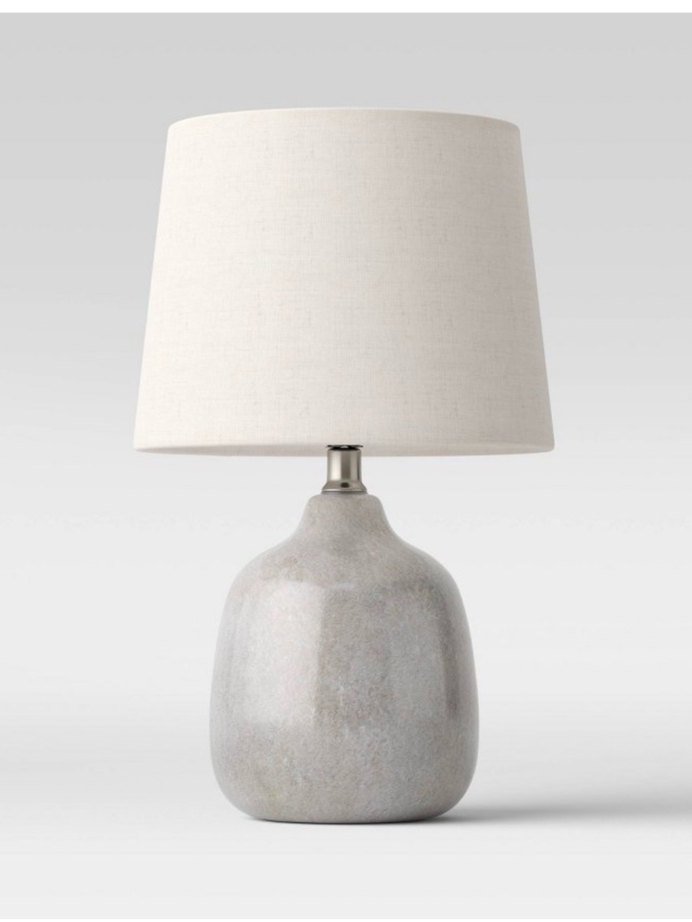 17.5"x11" Assembled Ceramic Table Lamp Gray - Threshold™: Bud-Shaped Base,